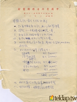 手稿〈中國民歌唱片出版計畫〉